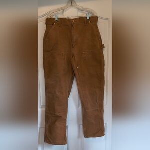 Carhartt Mens Double Knee Pants 36x32 B01 BRN Brown USA Made
